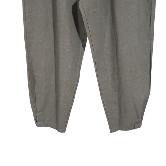 IXIMO Linen Blend Wide Leg Barrel Pants Green Size Large Lagenlook Balloon - Picture 4 of 10